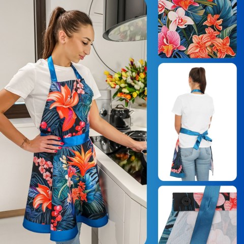 Nitly Paradise Blue - Fartuch Sukienka - prezent Dzień Kobiet Dzień Matki