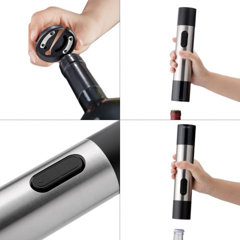 Duo Twister - Elektryczny korkociąg do wina i magnetyczny otwieracz kapsli