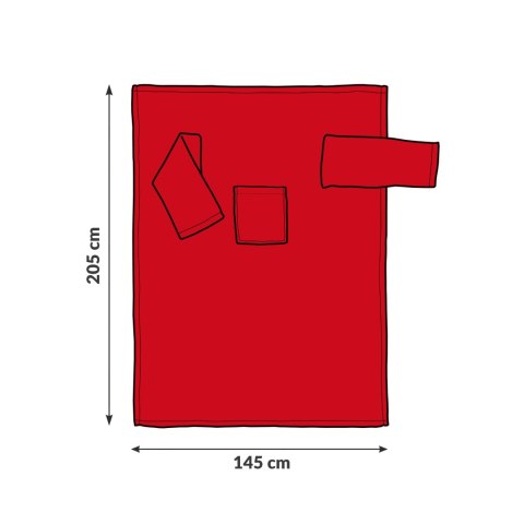 Kocyk Szlafrok Czerwony kocyk z rękawami polar