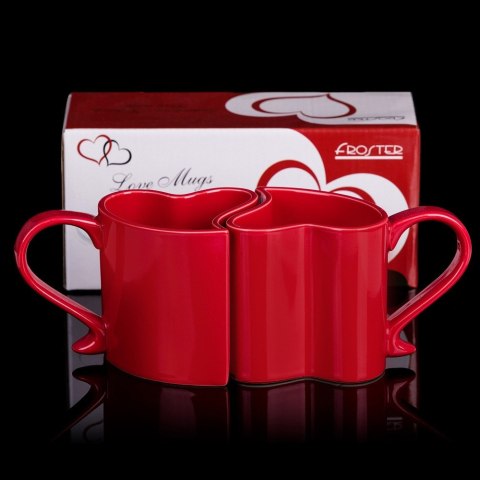 Zakochane kubki serca dla Pary Dwojga Czerwony
