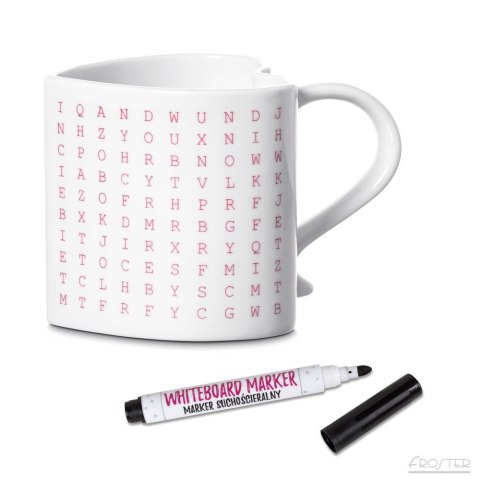 Zaskakujący Kubeczek serce Wykreślanka z markerem