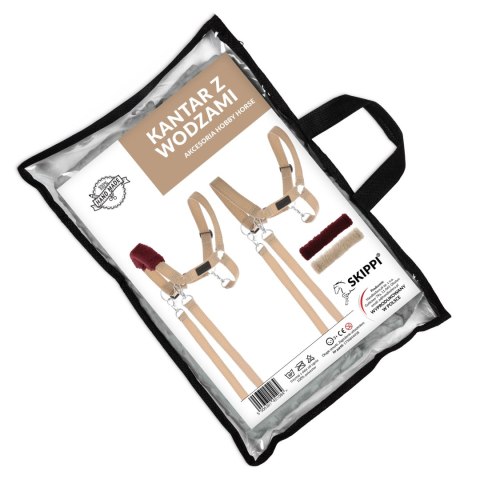 Skippi Kantar dla Hobby Horse - wodze, 2 wymienne futerka - beżowy