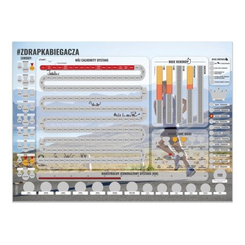 Zdrapka Biegacza plakat do zdrapywania PREZENT