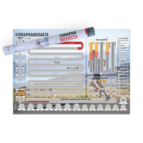 Zdrapka Biegacza plakat do zdrapywania PREZENT