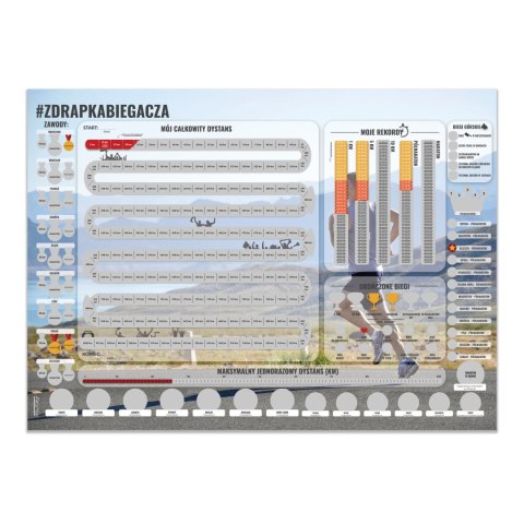 Zdrapka Biegacza plakat do zdrapywania PREZENT