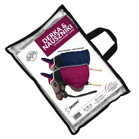 Zestaw Skippi - Hobby Horse Gniady - Derka fuksja i granat - Kantar szary