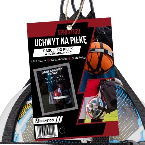 Uchwyt na piłkę Sprintigo - czarny - więcej niż torba na piłkę